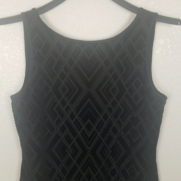 WHBM Black Velvet Burnout Shift Dress - Picture 4 of 8